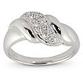 14k White Gold 1/6ct TDW Diamond Swirl Ring
