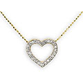 14k Yellow Gold 1/5ct TDW Diamond Heart Necklace