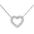 14k White Gold 1/5ct TDW Diamond Heart Necklace
