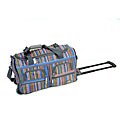 Rockland Fall Stripes 22-inch Rolling Duffel Bag