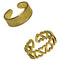 Goldplated Celtic and Heart Toe Rings (Set of 2)