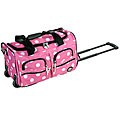 Rockland 22-inch Pink Dot Rolling Duffel Bag