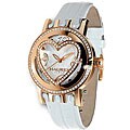 Haurex Italy Big Love Leather Strap Crystal Watch