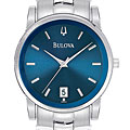 Bulova Men's Blue Dial Stainless Steel Watch