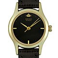 Seiko Women's Black Leather Strap Black Dial Watch