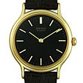 Seiko Women's Black Leather Strap Black Dial Watch