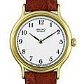 Seiko Women's Brown Leather Strap White Dial Watch