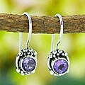 Sterling Silver and Amethyst Earrings (Indonesia)