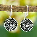 Sterling Silver 'Beaded' Circle Earrings (Indonesia)