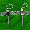 Sterling Silver 'Dragonfly' Earrings (Indonesia)