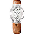 Philip Stein Teslar Diamond Ostrich Strap Watch