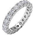 14k White Gold Overlay Cubic Zirconia Eternity Band