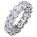 14k White Gold Overlay Cubic Zirconia Eternity Band