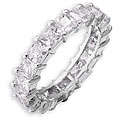 14k Gold Overlay Princess-cut CZ Eternity Band