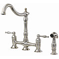 Brushed Nickel Kitchen Bridge Faucet and Sprayer