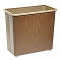 Rectangular Fire-Safe Steel Wastebasket - 27.5 Quart