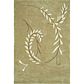 Hand-tufted Light Brown Plume Rug (5' x 7'6)