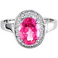 14k Gold Pink Topaz and 1/6ct TDW Diamond Ring (H-I,I1,I2)