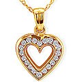10k Yellow Gold 1/5ct TDW Diamond Heart Necklace