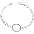 10k White Gold 1/10ct TDW Diamond Circle Bracelet