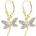 10k Gold 1/10ct TDW Diamond Dragonfly Earrings