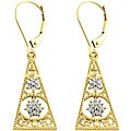 14k Gold 1/6ct TDW Diamond Filigree Earrings
