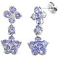 14k Gold Tanzanite and Diamond Accent Earrings