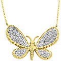 14k Gold 1/4ct TDW Diamond Butterfly Necklace (I-J, I2-I3)