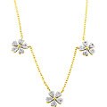 14k Gold 1/10ct TDW Diamond Flower Station Necklace