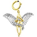 14k Two-tone Gold 1/10ct TDW Diamond Angel Charm