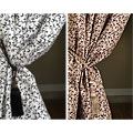 Elegant Flocked Scroll Faux Silk Curtain Panel