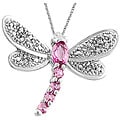 14k Pink Sapphire and Diamond Dragonly Necklace