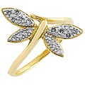 10k Gold 1/10ct TDW Diamond Dragonfly Ring