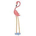 Hand-painted Metal 30-inch Pink Flamingo