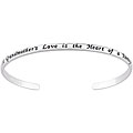 Sterling Silver 'Family' Engraved Sentiment Bangle