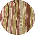 Tufted Ackworth Gold/ Red Area Rug (7'10 Round)