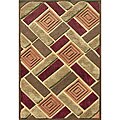 Hand-tufted Estelle Area Brown/ Burgundy Rug (3'6 x 5'6)