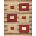 Hand-knotted Merlin Red/ Gold Area Rug (7'9 x 9'9)