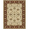 Oxnard Accent Ivory and Red Wool Rug (1'9 x 2'9)