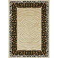 Heavy Looped Contemporary Saffron Ivory Area Rug (7'6 x 9'6)