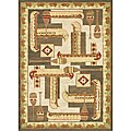 Heavy Looped Transitional Beige/ Brown Area Rug (3'6 x 5'6)