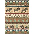 Heavy Looped Transitional Multi-colored Area Rug (5' x 7'6)