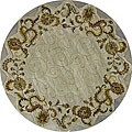 Hand-tufted Sheila Beige Wool Rug (6' Round Scalloped)