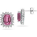 14k Gold Pink Topaz and 2/5ct TDW Diamond Earrings (IJ, I1-I2)