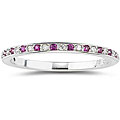 14k White Gold Ruby and Diamond Band