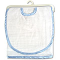Trend Lab Bib and Burp Cloth Set with Blue Trim