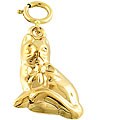 14k Yellow Gold Cat Charm