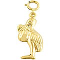 14k Yellow Gold Stork Charm