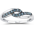 10k White Gold 1/4ct TDW Blue Diamond Ring