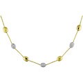 14k Two-tone Gold 3/4ct TDW Diamond Bead Necklace (H-I-J, I1-I2)